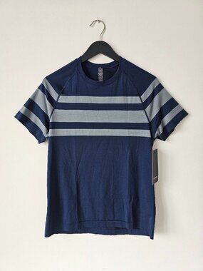 NWT LULULEMON LCB1/CLBL/STLB Blue Gray Metal Vent Tech SS Top Shirt Men's XL